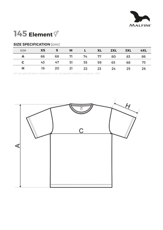 Żółta Koszulka Męska ELEMENT Bawełna Wzmocniona Single Jersey