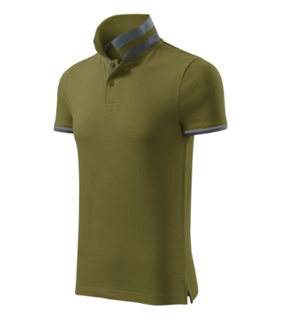 Koszulka Pique Polo męska polówka COLLAR UP 100% bawełna zieleń avocado