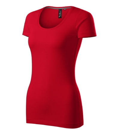 Elastyczna Koszulka Damska Slim-Fit Bawełna Czerwona ACTION