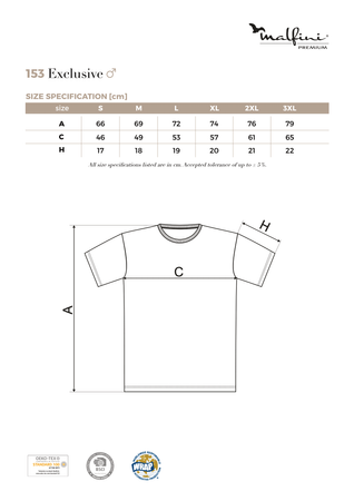 Koszulka Męska Malfini Exclusive 153 slim fit z bawełny SUPIMA® 160 g