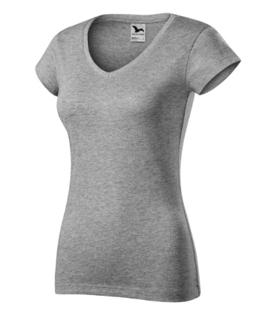 Koszulka damska gładka 180 g/m² Malfini Fit V-neck 162 slim z dekoltem w serek 85% bawełna 
