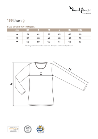 Koszulka Damska Slim-Fit z Elastanem 160g BRAVE Malfini