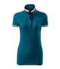 Koszulka Pique Polo damska polówka COLLAR UP 100% bawełna niebieska
