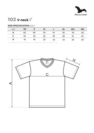 Koszulka Męska Piaskowa w serek Malfini V-Neck 102 regular 100 % bawełna 