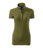 Koszulka Pique Polo damska polówka COLLAR UP 100% bawełna zieleń avocado