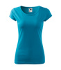 Dopasowana Koszulka Damska T-shirt bawełniana PURE 122 Turkusowa