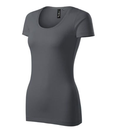 Elastyczna Koszulka Damska Slim-Fit Bawełna Antracytowa ACTION