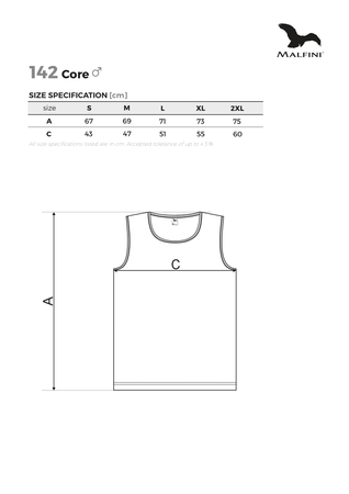 Top męski tank‑top Malfini Core 142 100 % bawełna 160 g/m² koszulka bez rękawów siłownia 