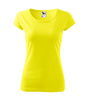 Dopasowana Koszulka Damska T-shirt bawełniana PURE 122 Cytrynowa