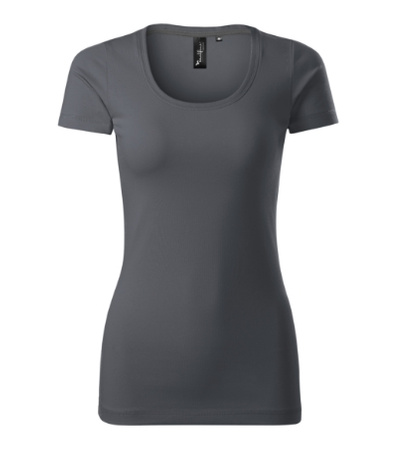 Elastyczna Koszulka Damska Slim-Fit Bawełna Antracytowa ACTION