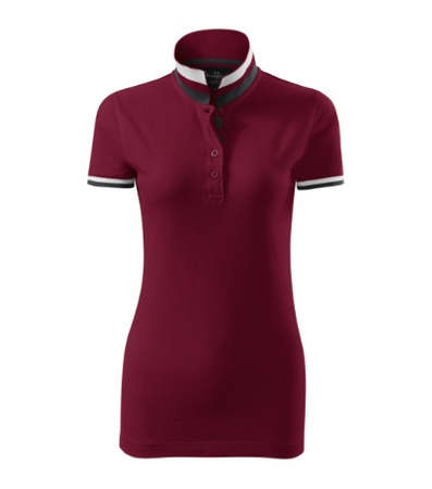 Koszulka Pique Polo damska polówka COLLAR UP 100% bawełna czerwona