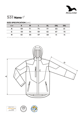  Kurtka Softshell Męska Nano 531 Malfini – 3-Warstwowa NanoTex