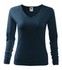 Bluzka damska Elegance Malfini – Długi Rękaw, Dekolt V w serek, BAWEŁNA + ELASTAN, slim‑fit 