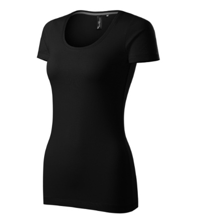 Elastyczna Koszulka Damska Slim-Fit Bawełna Czarna ACTION