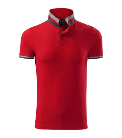 Koszulka Pique Polo męska polówka COLLAR UP 100% bawełna czerwona