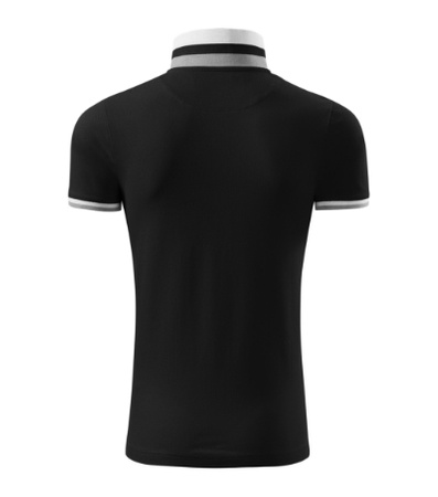 Koszulka Pique Polo męska polówka COLLAR UP 100% bawełna czarna
