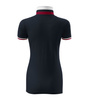 Koszulka Pique Polo damska polówka COLLAR UP 100% bawełna niebieska