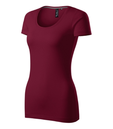 Elastyczna Koszulka Damska Slim-Fit Bawełna Garnet ACTION
