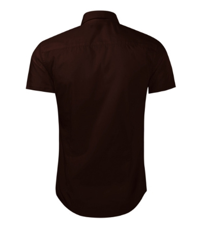 ELEGANCKA Koszula Męska o dopasowanym kroju FLASH Slim-Fit kawowa