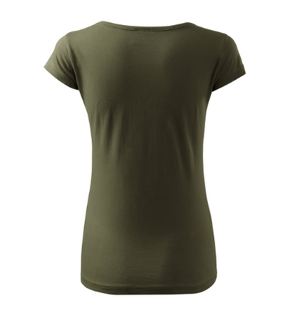 Dopasowana Koszulka Damska T-shirt bawełniana PURE 122 Wojskowa