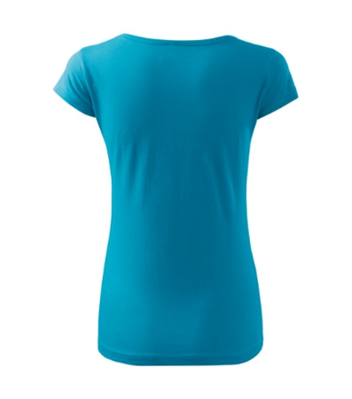 Dopasowana Koszulka Damska T-shirt bawełniana PURE 122 Turkusowa