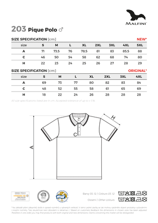 Męska polówka elegancka Pique Polo 203 Męskie Malfini 65% bawełna REGULAR 200 g/m² WYTRZYMAŁA 