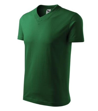 Koszulka Męska Zielona w serek Malfini V-Neck 102 regular 100 % bawełna 