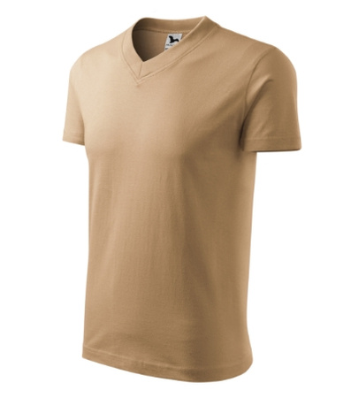 Koszulka Męska Piaskowa w serek Malfini V-Neck 102 regular 100 % bawełna 