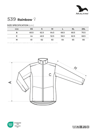 Kurtka damska letnia Rainbow 539 ultra-lekka Malfini softshell wiatrówka wodoodporna 105 g/m², oddychająca