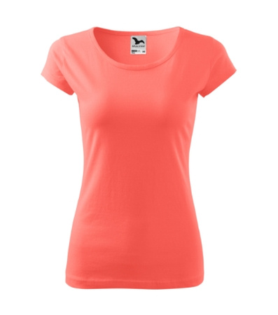 Dopasowana Koszulka Damska T-shirt bawełniana PURE 122 Coral