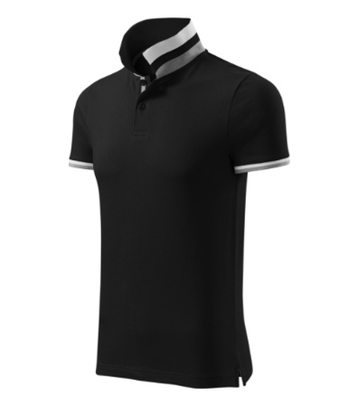 Koszulka Pique Polo męska polówka COLLAR UP 100% bawełna czarna