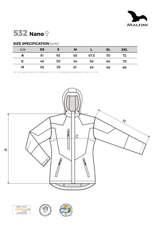 Kurtka Softshell Damska Nano 532 Malfini 280 g/m² – 3-Warstwowa NanoTex 
