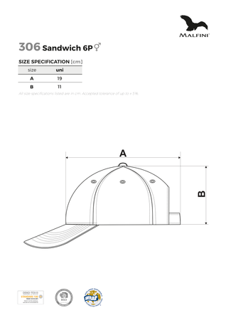 Czapka z kontrastowym wykończeniem SANDWICH 6P - Styl i wygoda