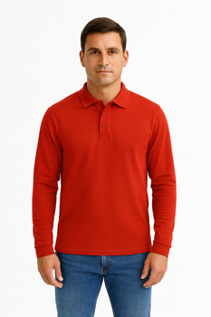 Koszulka Męska Polo PORA JHK 210g/m² Bawełniana Długi Rękaw