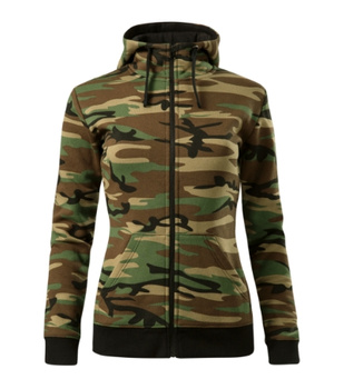 Bluza CAMO ZIPPER dla kobiet, z miękkiej mieszanki bawełny i poliestru