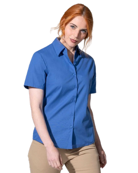Damska koszula robocza Oxford od JHK: Lekko dopasowana, Krótkie rękawy