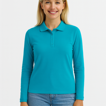 Koszulka Polo Damska Długi Rękaw POPL 200 g/m² Klasyczny Styl