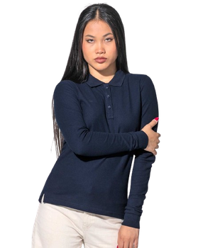 Koszulka Polo Damska Długi Rękaw POPL 200 g/m² Klasyczny Styl