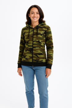 Bluza CAMO ZIPPER dla kobiet, z miękkiej mieszanki bawełny i poliestru
