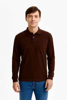 Koszulka Męska Polo PORA JHK 210g/m² Bawełniana Długi Rękaw