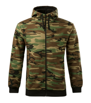 Bluza Męska z kapturem Camo Zipper Malfini grubsza 300g/m² 65% bawełna, militarny styl 