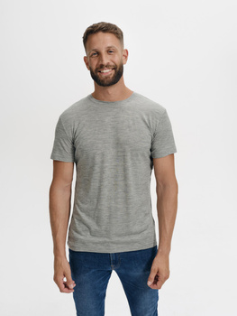 Męska Koszulka WEŁNA MERYNOSOWA MERINO RISE Slim-Fit szara