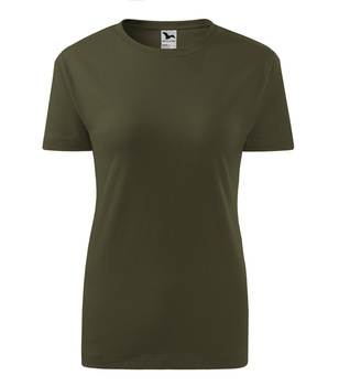 Bawełniana Koszulka Damska Dopasowany Krój CLASSIC NEW MILITARY