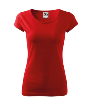 Dopasowana Koszulka Damska T-shirt bawełniana PURE 122 Czerwona