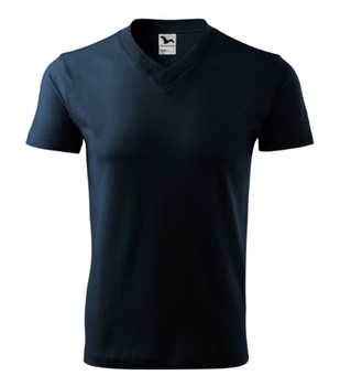 Koszulka Męska Granatowa w serek Malfini V-Neck 102 regular 100 % bawełna 