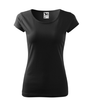 Dopasowana Koszulka Damska T-shirt bawełniana PURE 122 Czarna