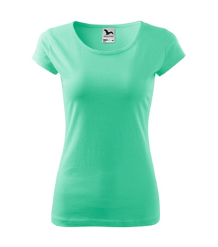 Dopasowana Koszulka Damska T-shirt bawełniana PURE 122 Miętowa
