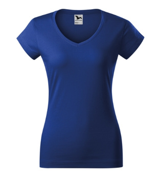 Koszulka damska gładka 180 g/m² Malfini Fit V-neck 162 slim z dekoltem w serek 100 % bawełna 