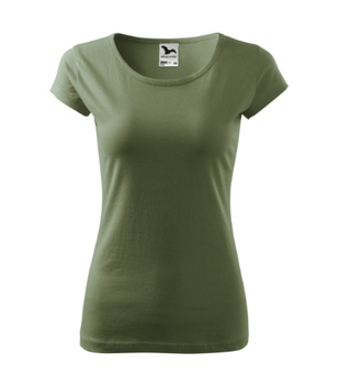 Dopasowana Koszulka Damska T-shirt bawełniana PURE 122 Khaki