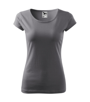 Dopasowana Koszulka Damska T-shirt bawełniana PURE 122 Stalowa